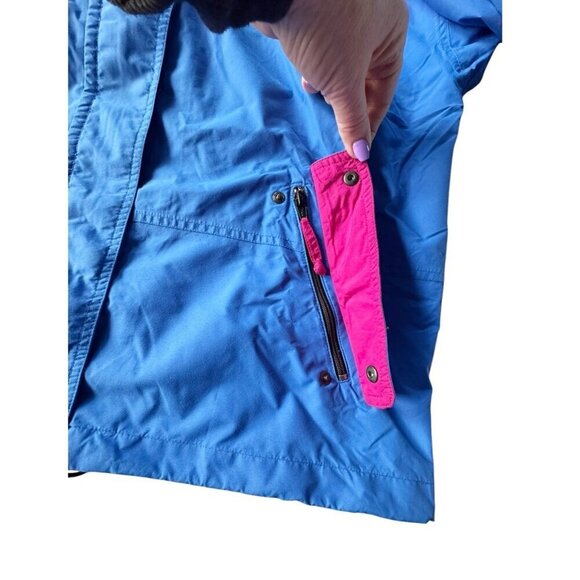 Vintage EDDIE BAUER Women's Sz L Blue Pink Gore-Tex Hooded Jacket - Picture 8 of 12
